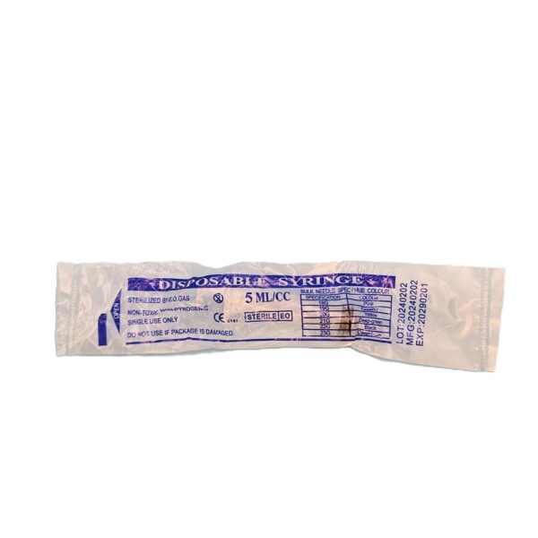 DISPOSABLE LUER SLIP SYRINGE 5mL (SINGLE) - Image 3