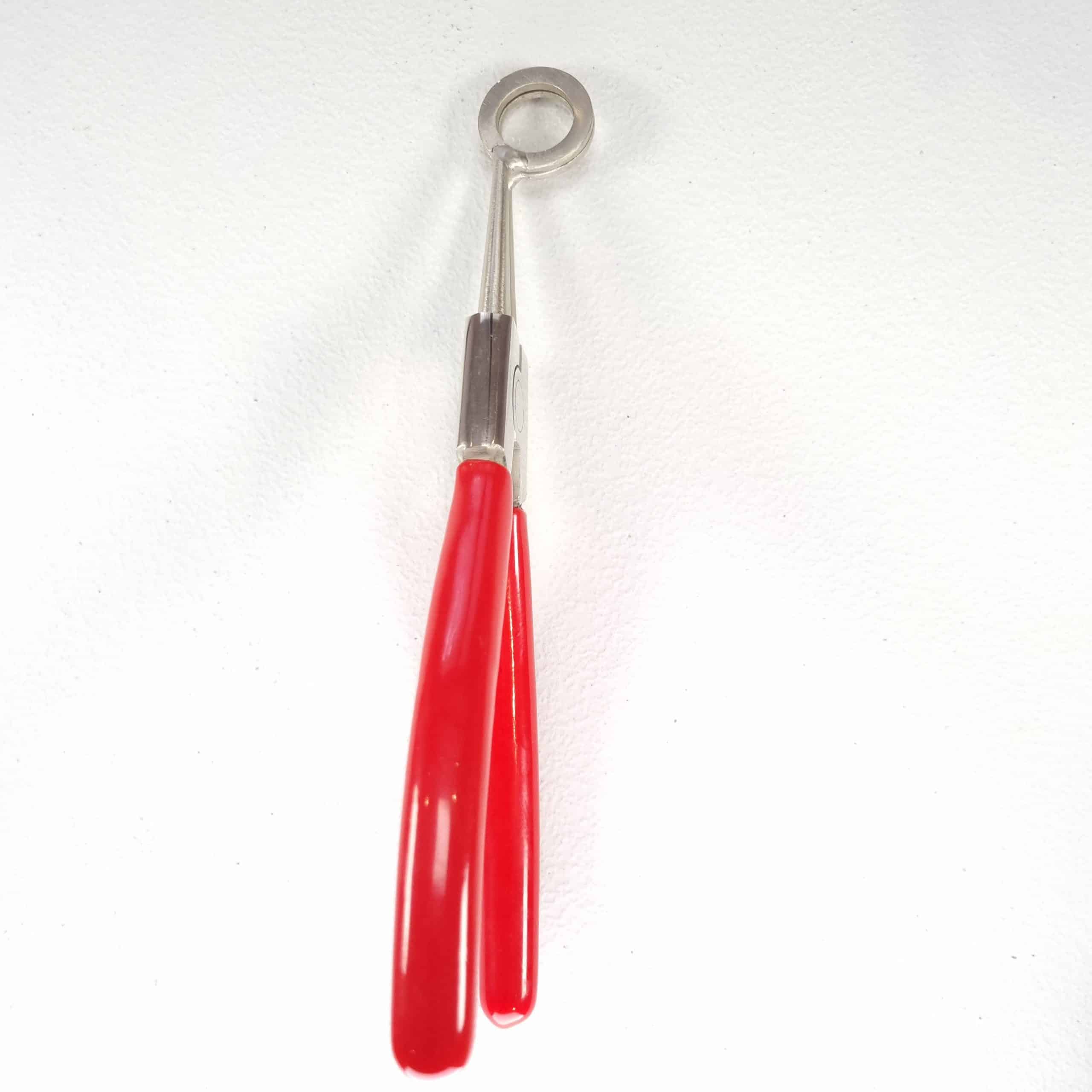 Hoof Spreaders — Cattle Claw Separation Tool 5 Hoof It small cattle claw spreader with red handles held slightly open and a loop ring at the top