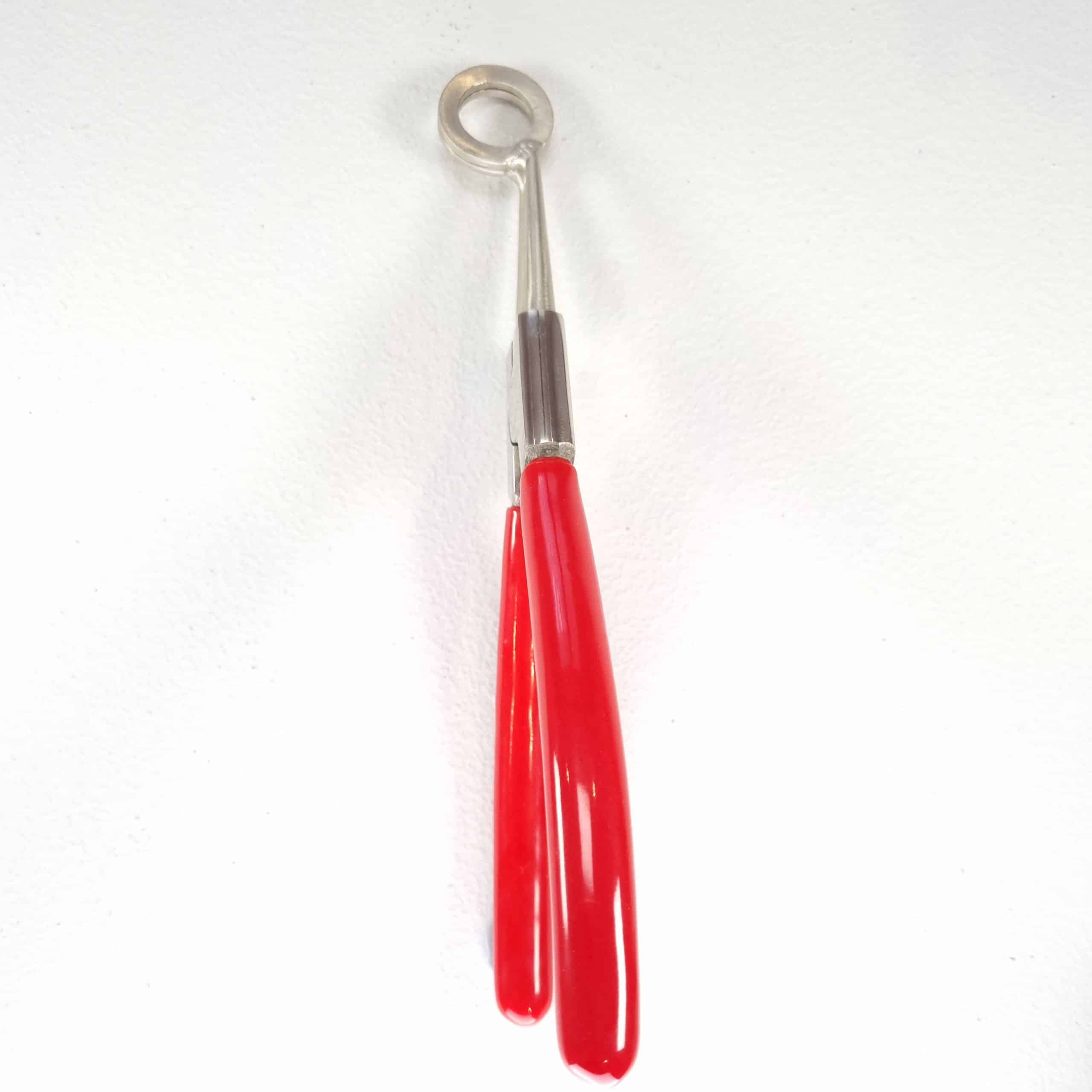 Hoof Spreaders — Cattle Claw Separation Tool 6 Hoof It small cattle claw spreader with red plastic-coated handles and a loop ring at the top